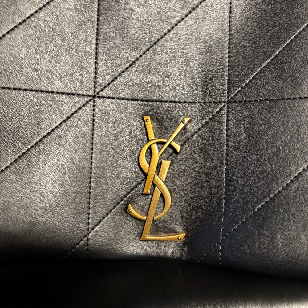 Saint Laurent Black Quilted Leather Shoulder Bag with Gold Chain - Picture 2 of 9
